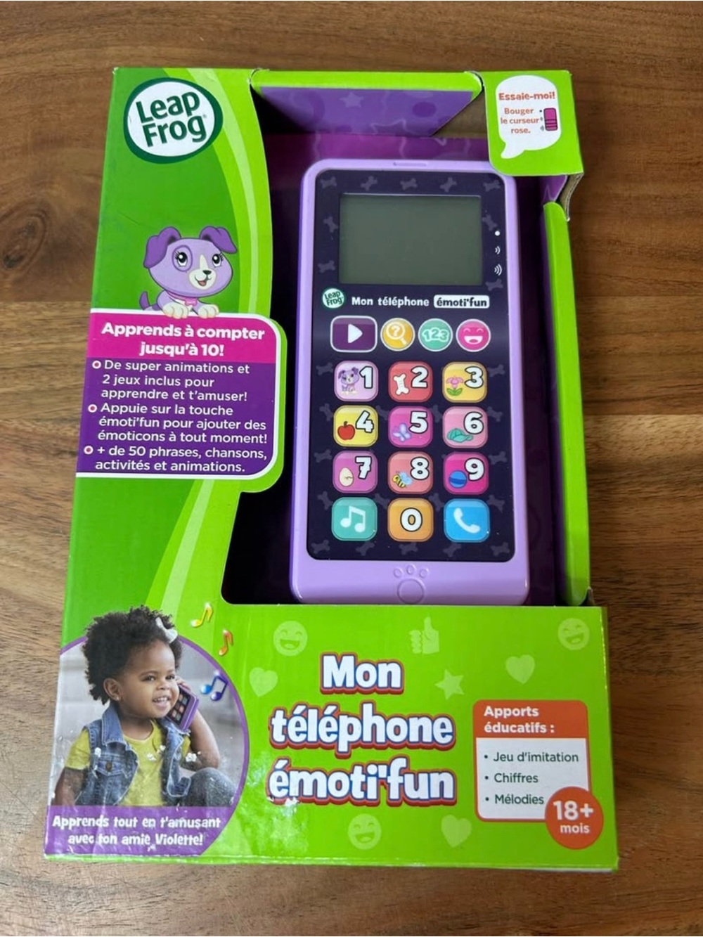 LeapFrog Chat & Count Emoji Phone French Version, 18 months to 5 years